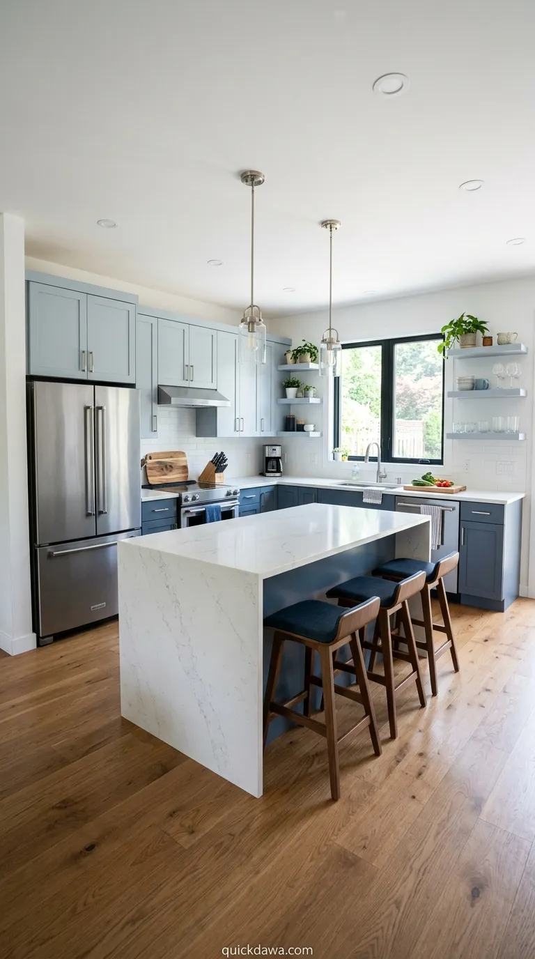 Two-Tone Blue Cabinets