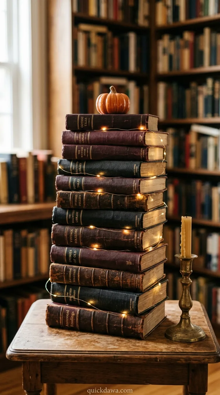 Vintage Book Stack Tower