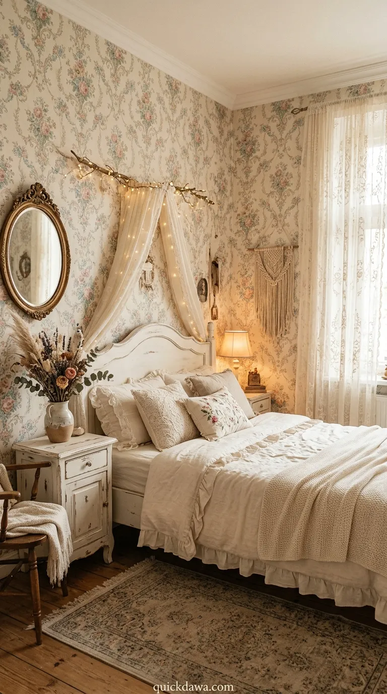 Vintage Floral Damask Print