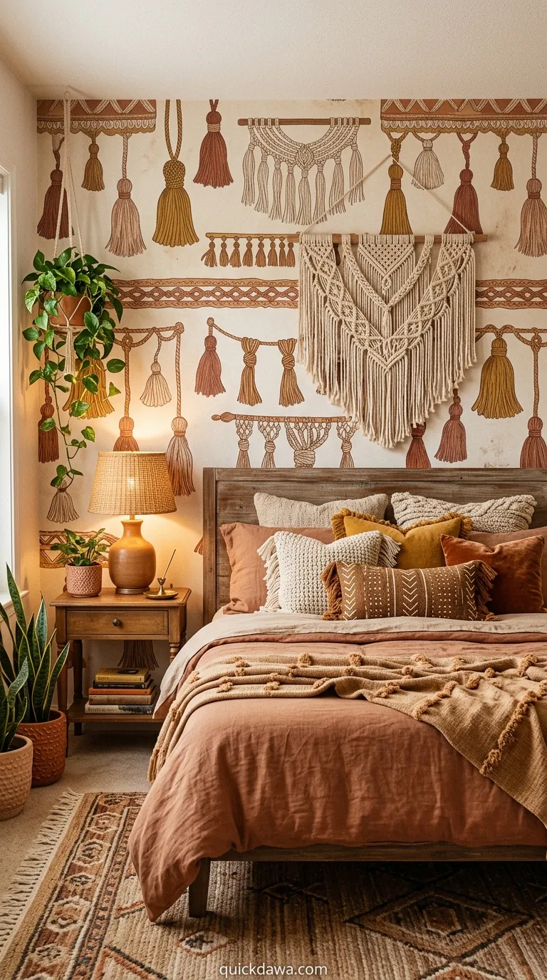 Vintage Tassel and Fringe Wallpaper