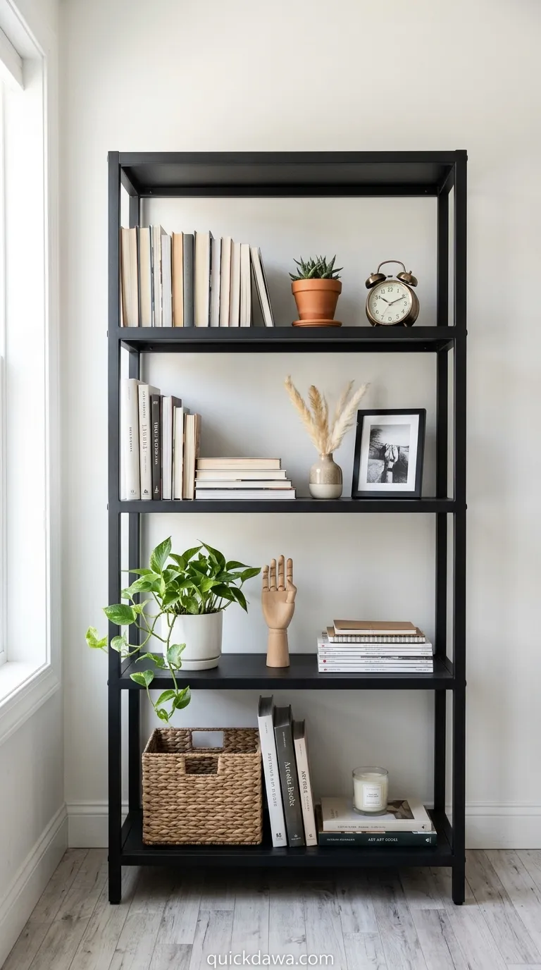 Black Metal Shelving Unit
