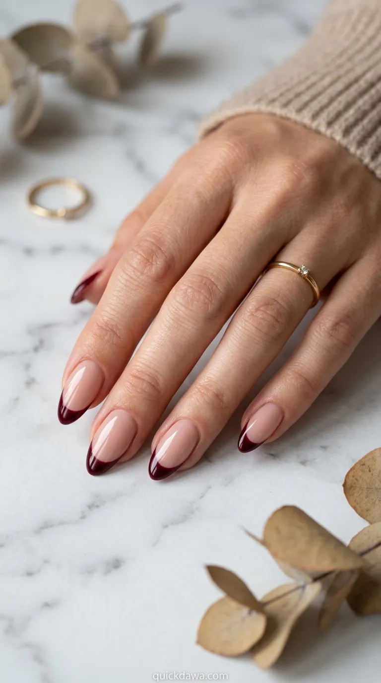 Burgundy Velvet Tips