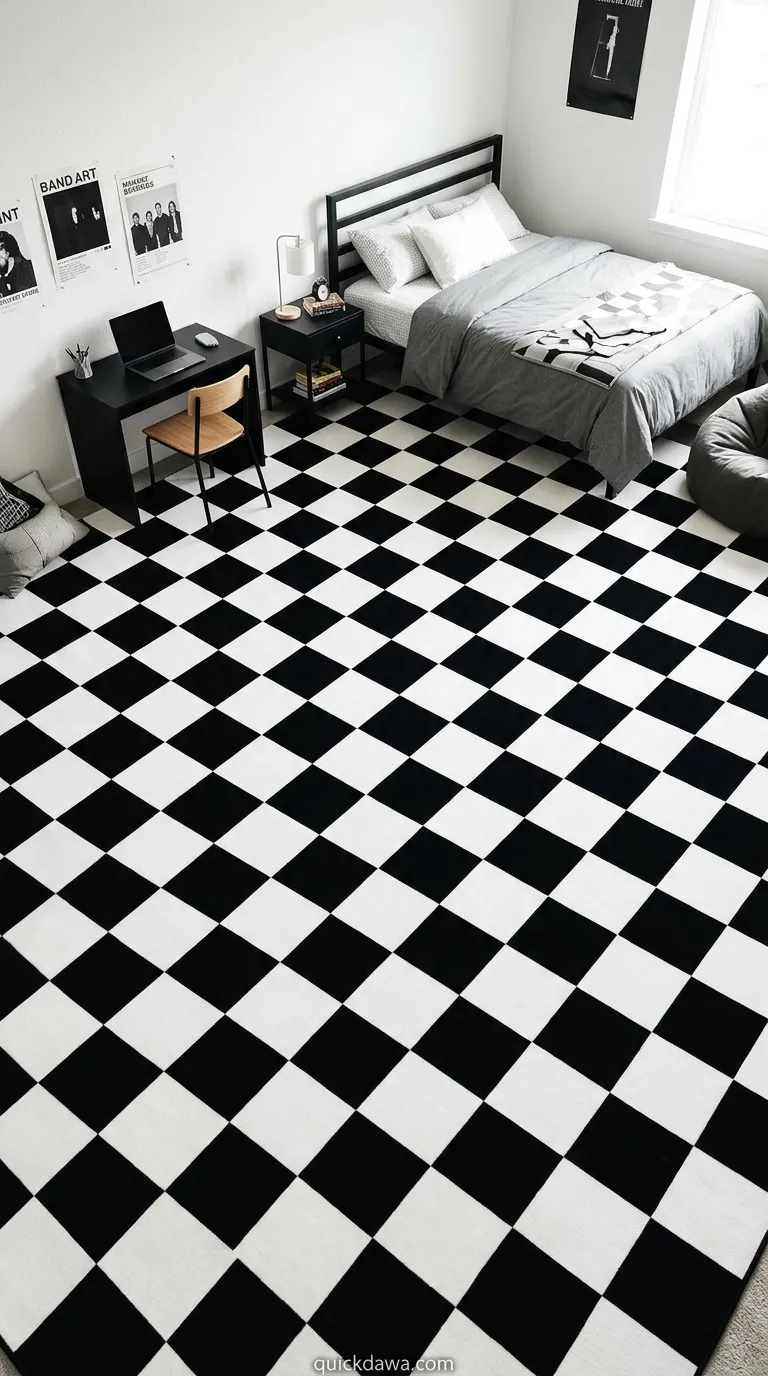 Checkerboard Floor or Rug