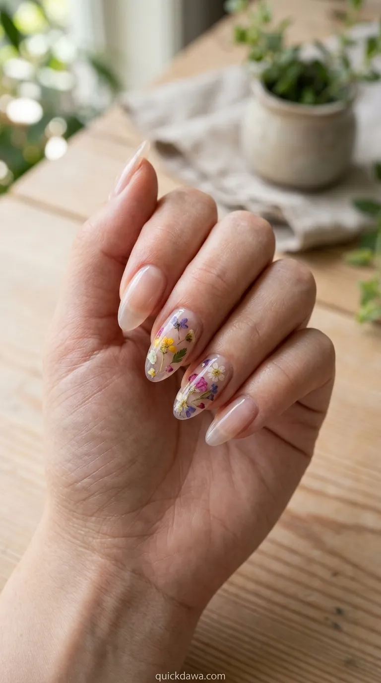 Sheer Floral Pressed