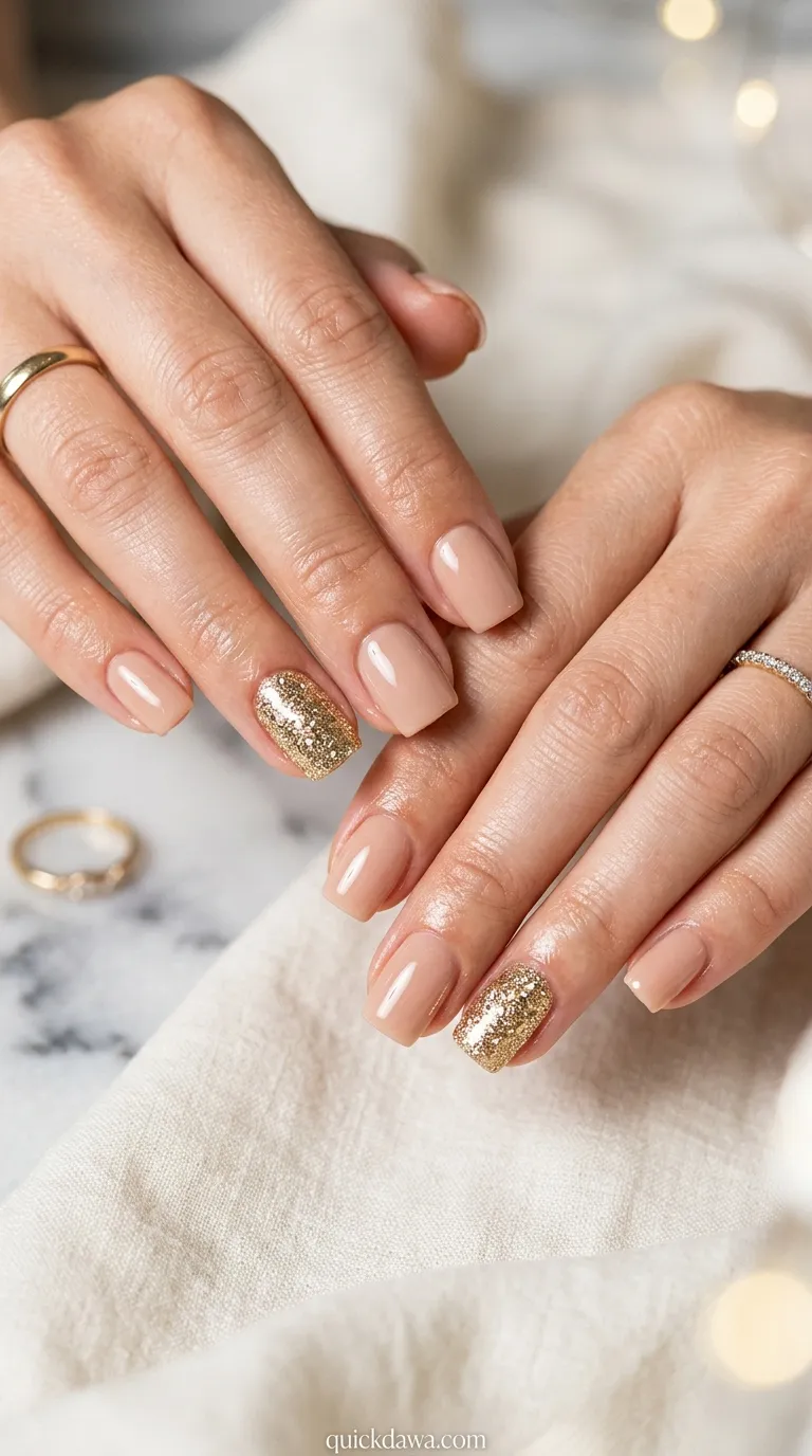 Glitter Accent Nails