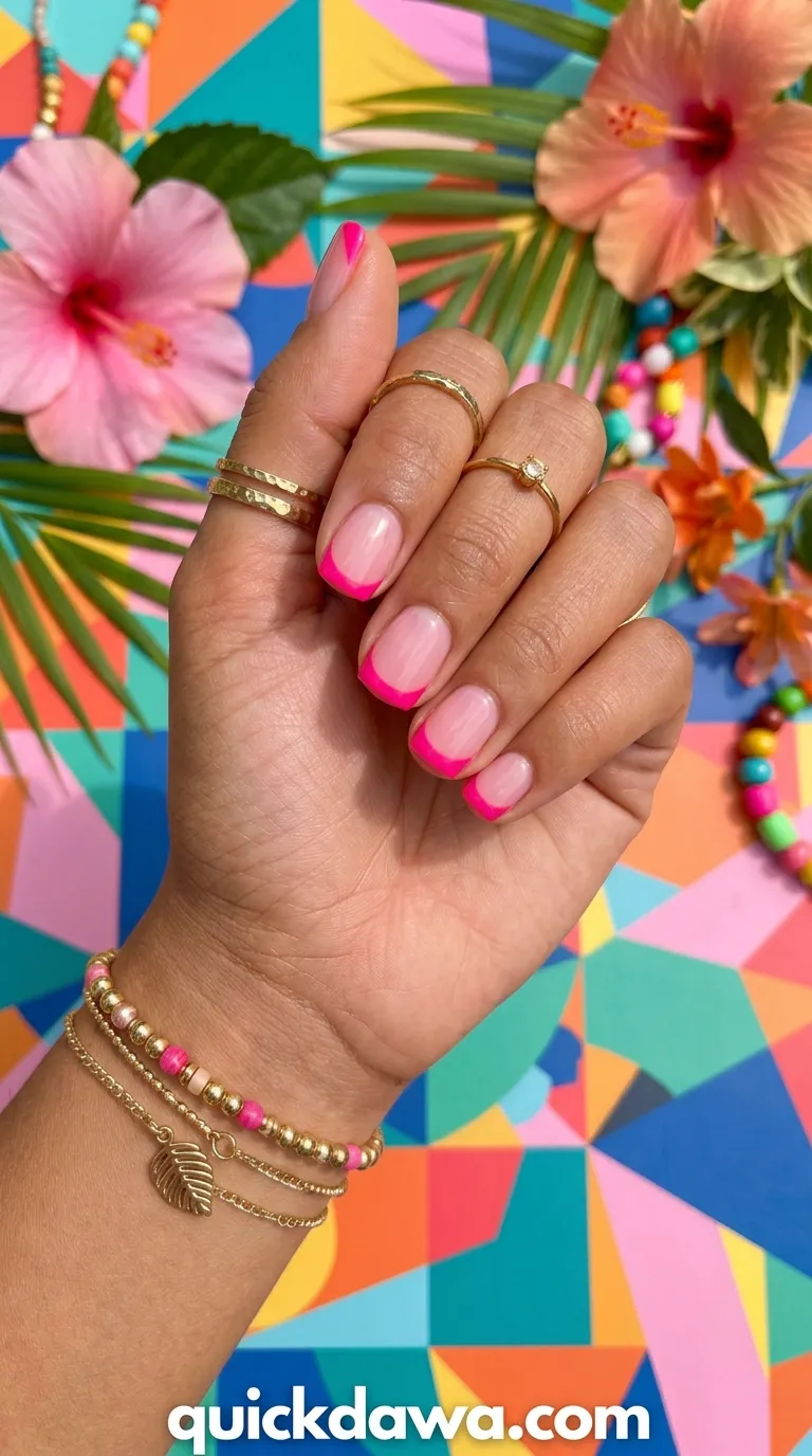 Hot Pink Statement Tips