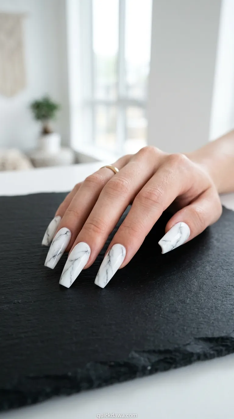 Icy White Marble