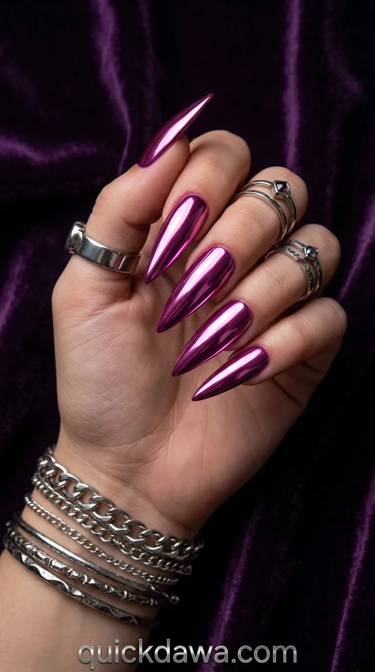 Magenta Chrome Stilettos