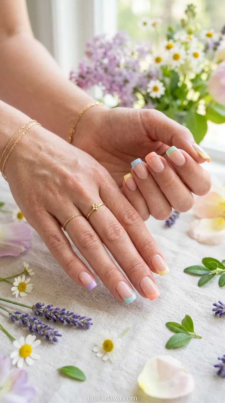 Pastel Rainbow Tips