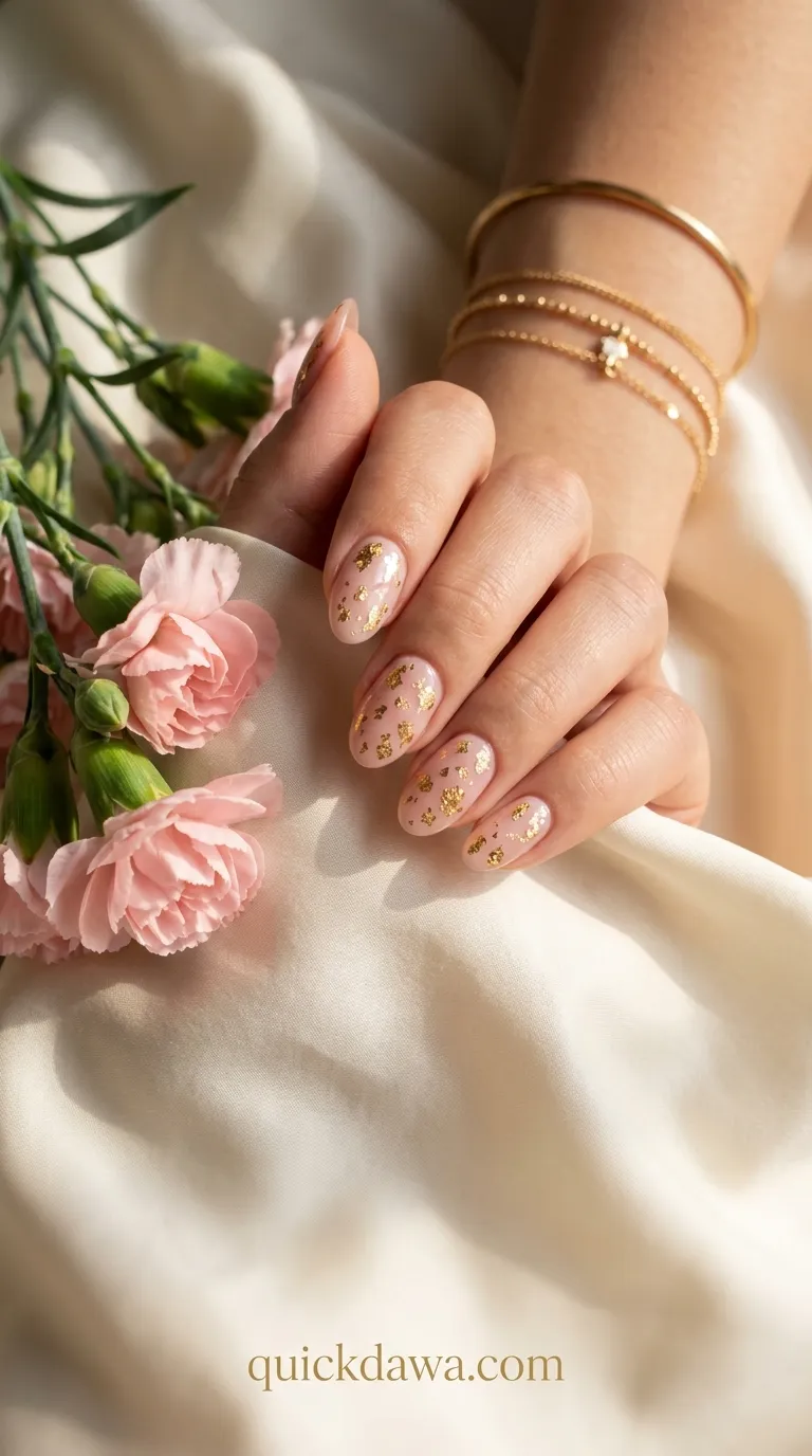Soft Pink With Gold Foil
