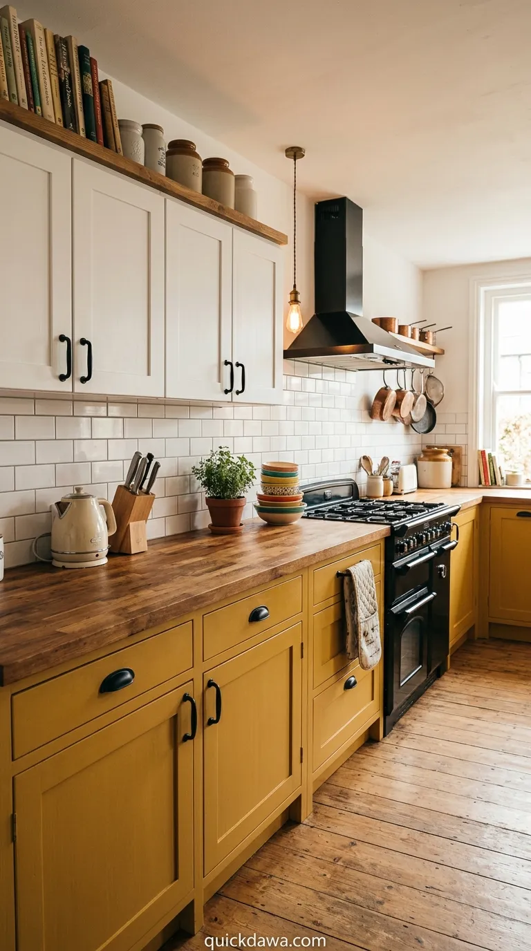 Warm Mustard Cabinets