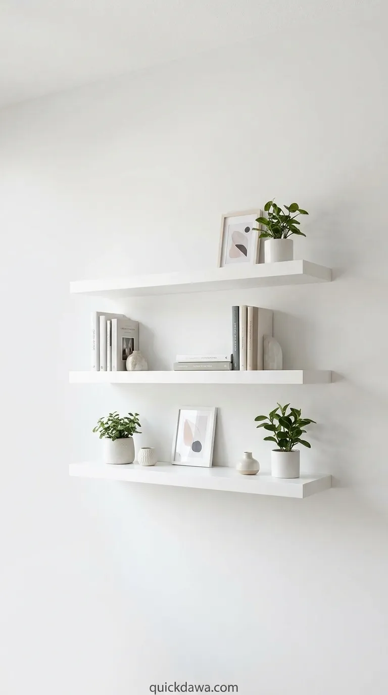 White Floating Shelves