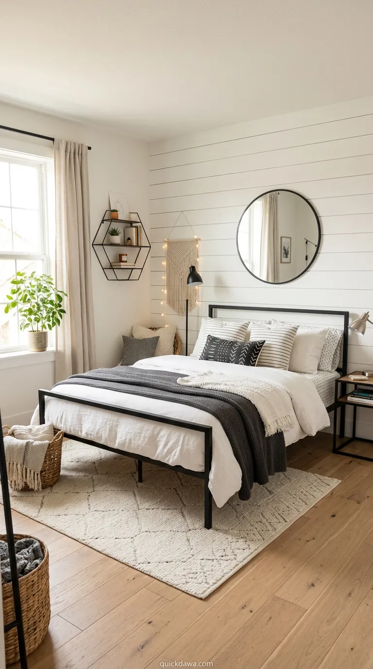 White Shiplap Wall Feature