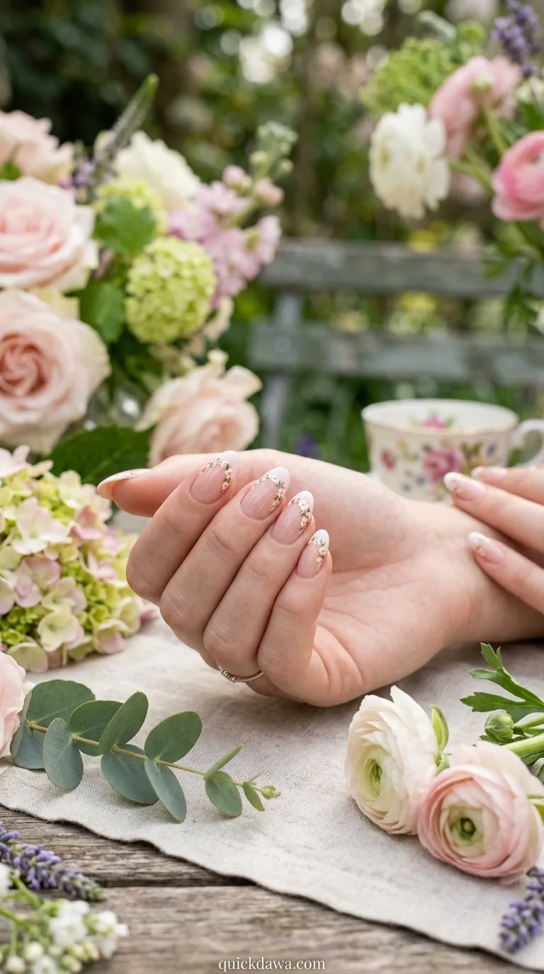 floral french tip