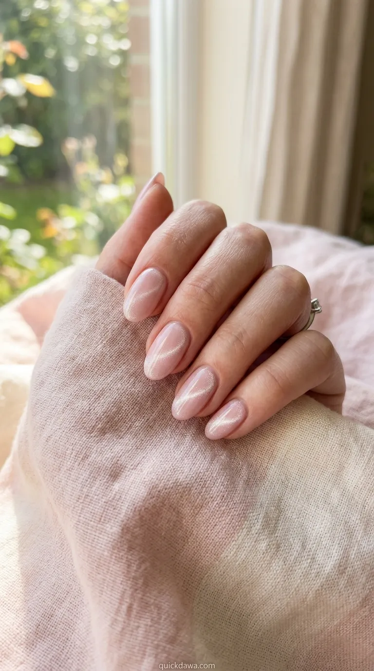 soft pink cat nails