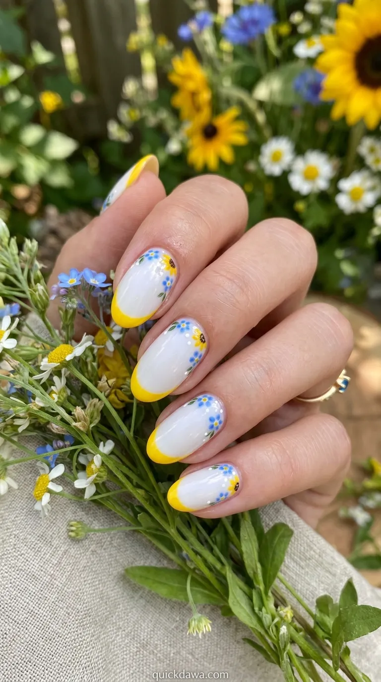 Sunflower French Tips