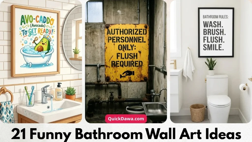21 Funny Bathroom Wall Art Ideas