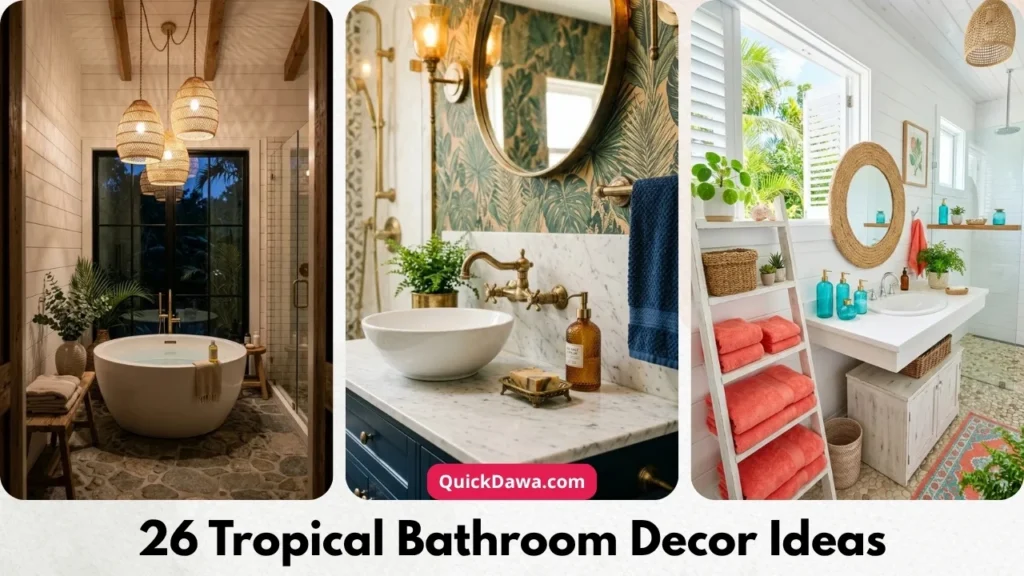 26 Tropical Bathroom Decor Ideas