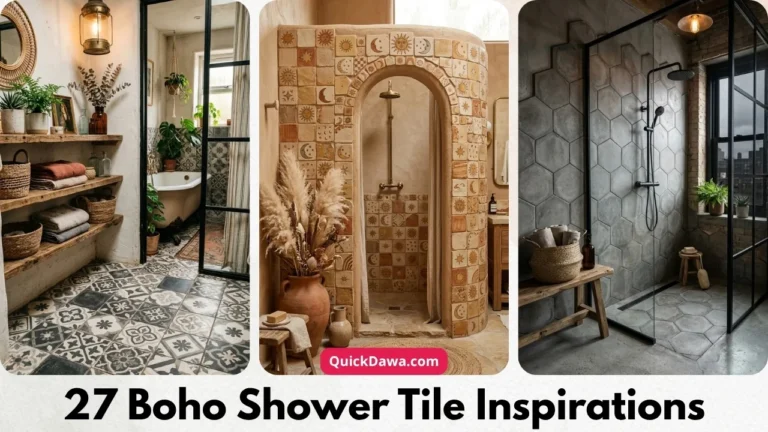 27 Boho Shower Tile Inspirations